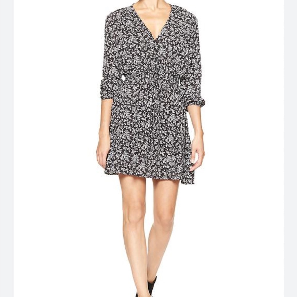 GAP Big Kids BOHO Black and White Floral Dress